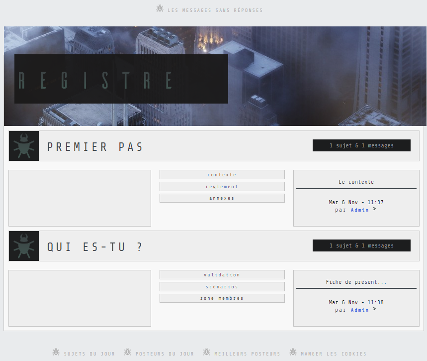 Codage index complet Colby Lake catégories Halloween Forumactif PHPBB2