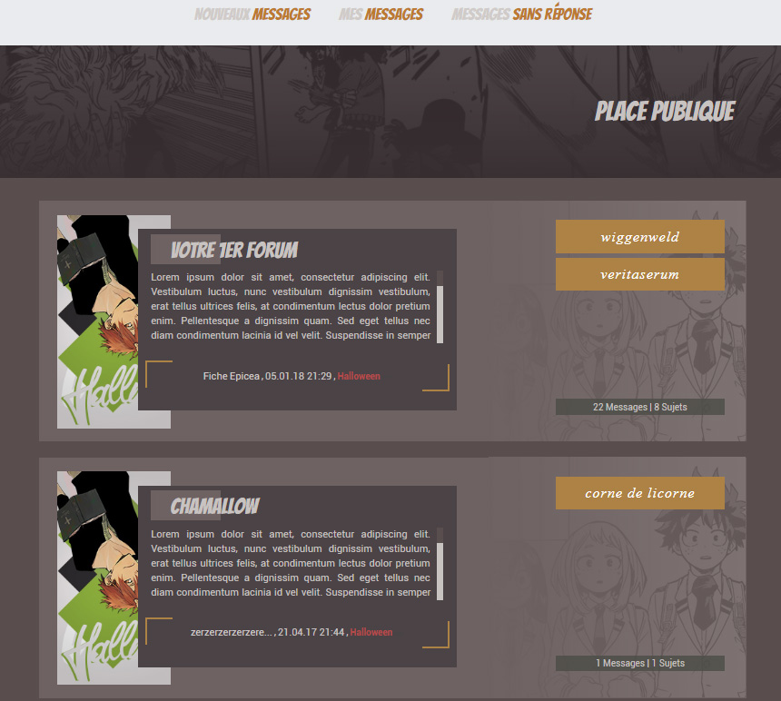 Codage index complet My Hero Academia catégories Halloween Forumactif PHPBB2