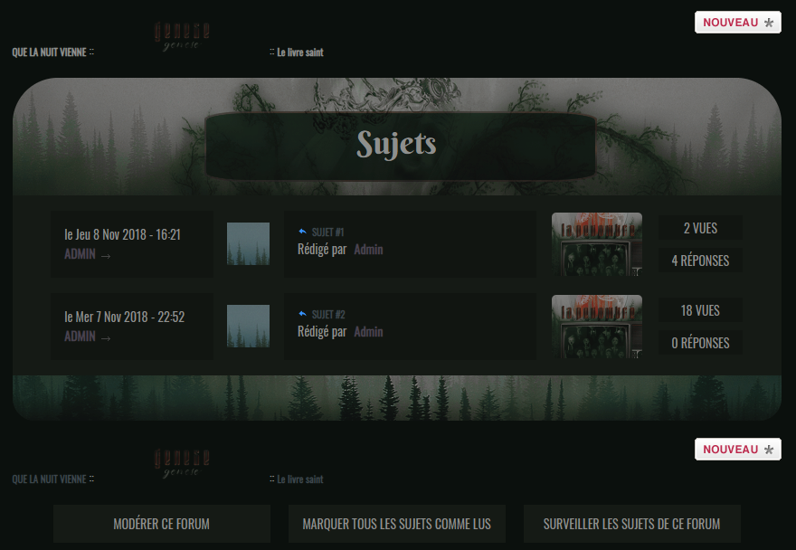 Codage liste des sujets Que la Nuit vinne Halloween Forumactif